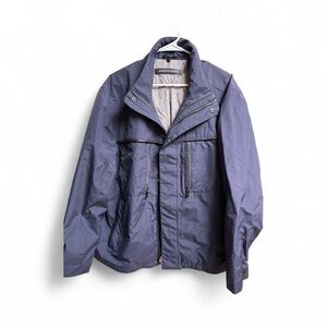 Andrew Marc Men’s Jacket Large Blue Nylon Blend Zip Front Coat NWOT